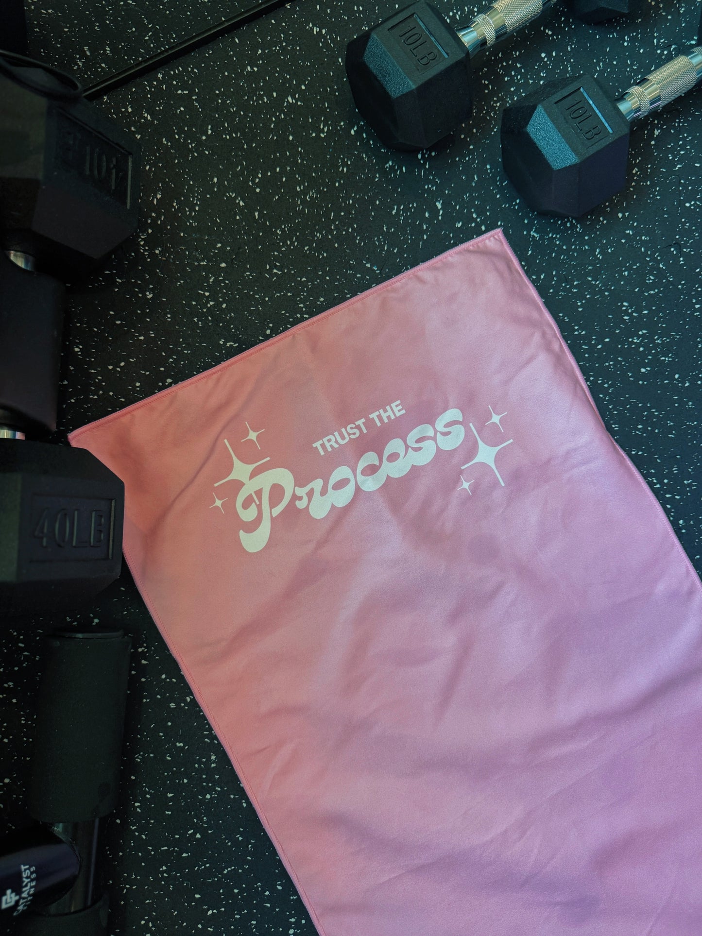 Trust the Process Gym Bench Towel Pink