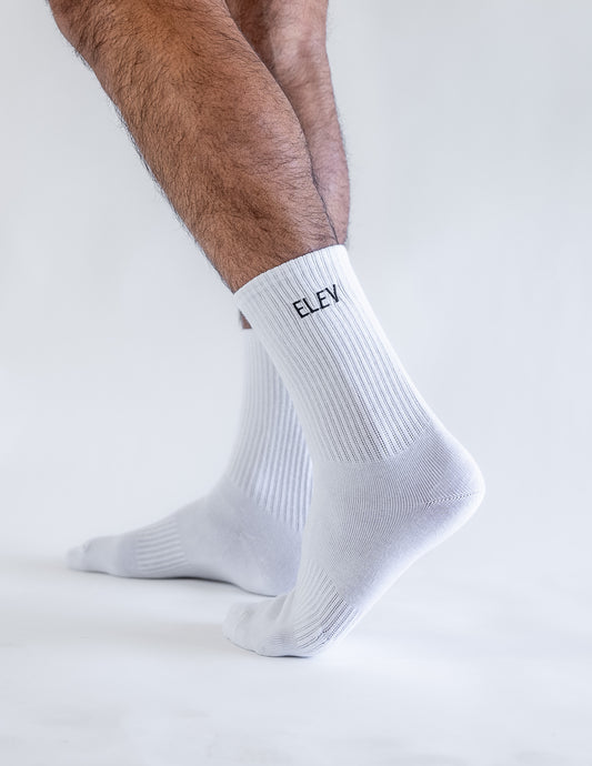 Men's Elev Crew Sock White