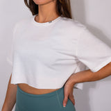 Chill Flow Crop Top Blessed White - ELEV.Fitness
