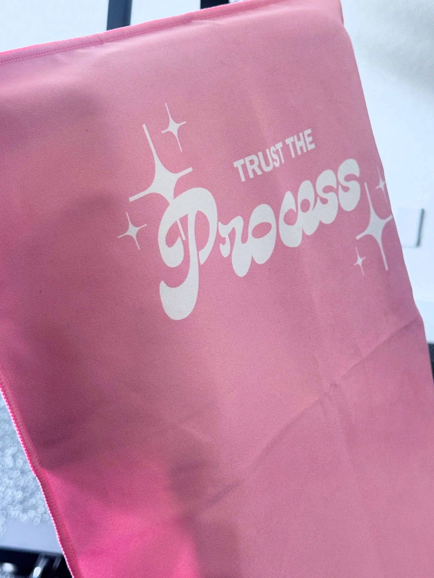 Trust the Process Gym Bench Towel Pink